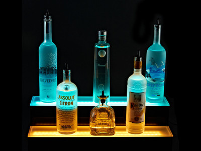 2 Tier LED Liquor Shelf Display