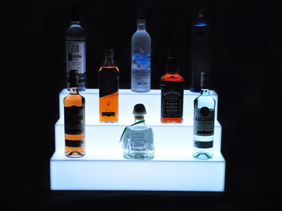 Glow Step 3 Tier LED Bar Shelf Display