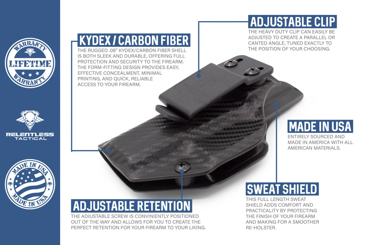 Stealth Mode S&W M&P Shield 9mm/.40/.45 Kydex Inside the Waistband