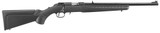 Ruger American Rimfire Compact .22 LR Bolt-Action Rifle with 18-Inch Satin Blued Barrel, Black Synthetic Stock, and Adjustable Trigger