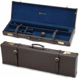 Beretta Luggage Case for Over and Under Shotguns - Classic Brown Leather with Brass Hardware, Fits 32-Inch Barrels