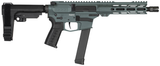 CMMG Banshee MkGS 9mm Pistol, 8-Inch Barrel, Charcoal Green, Adjustable RipBrace – 99A3B0F-CG