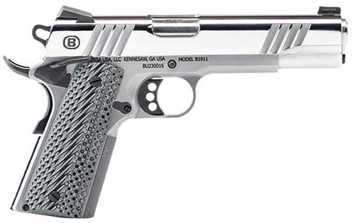 Bersa B19117050PMBG B1911 Full-Size 45 ACP Pistol with 8+1 Capacity and Stainless Steel Finish