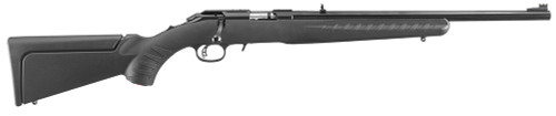 Ruger American Rimfire Compact .22 LR Bolt-Action Rifle with 18-Inch Satin Blued Barrel, Black Synthetic Stock, and Adjustable Trigger