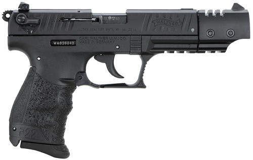 Walther Arms P22 Target 22 LR Pistol with 5-Inch Threaded Barrel, Black Finish, and Interchangeable Grips