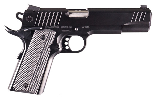 Alpha Foxtrot AF1911 Enhanced Full Size 9mm Luger Pistol with 5-Inch Barrel and Black QPQ Finish