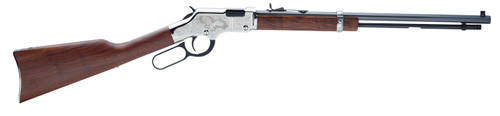 Henry Golden Boy Silver Eagle 2nd Edition Lever Action Rifle with 20-inch Octagon Barrel, Nickel and Blued Finish, 22 Short/Long Rimfire - Part H004SE2