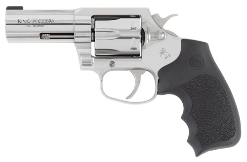 Colt Mfg King Cobra .357 Magnum Revolver with 3-Inch Stainless Steel Barrel and Black Hogue Overmolded Grip
