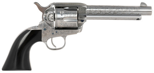 Taylors & Company 555158 1873 Cattleman .357 Magnum 6-Shot Revolver with White Engraved Finish and 5.5-inch Barrel