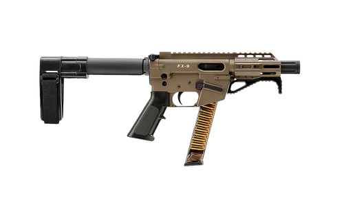 Freedom Ordnance FX9P4SBM-FDE 9mm Luger Pistol with 4-inch Barrel and AR-15 Style Grips