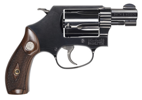 Smith & Wesson Model 36 J-Frame .38 Special +P Revolver with 1.88-inch Blued Barrel and Checkered Wood Grips