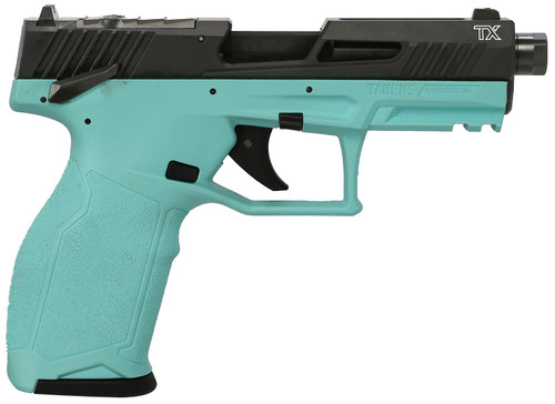 Taurus 1-2TX22P141C-10 22 LR Semi-Auto Pistol with 4.6-inch Threaded Barrel and Cyan Frame