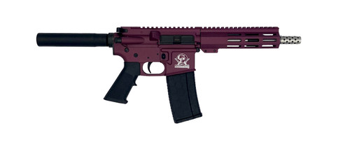 Great Lakes Firearms GL15223SSPCHY AR-15 Pistol in 223 Wylde with 7.5-Inch Stainless Barrel and Black Cherry Receiver
