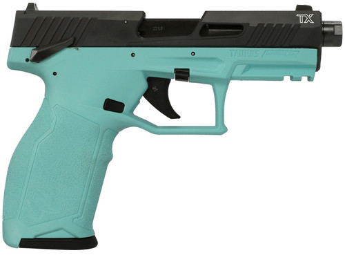 Taurus 1-2TX22141C 2TX 22 LR Full-Size Pistol with Threaded Barrel and Cyan Frame