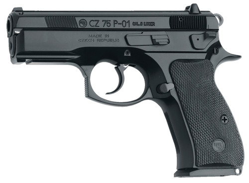 CZ 01199 P-01 Compact 9mm Luger Pistol with 3.75-inch Barrel and Black Polycoat Finish