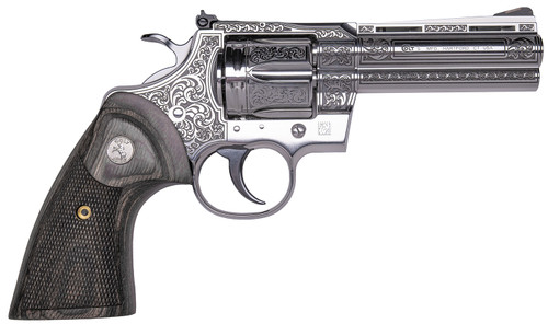 CNC Firearms CNCPYNRES4 Colt Python Renaissance .357 Mag 4.25-inch Stainless Engraved Revolver with Walnut Grips