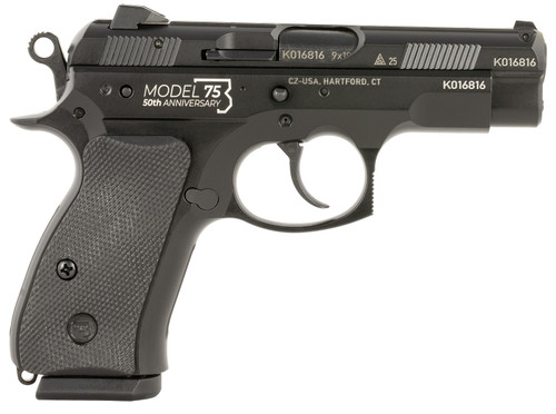 CZ 01132 CZ 75 D Compact 50th Anniversary 9mm Luger Pistol with Black Finish and 10-Round Capacity