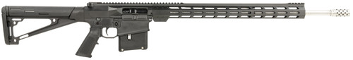 Great Lakes Firearms GL10LA7REMSSBLK AR-10 7mm Rem Mag Rifle with 24-Inch Threaded Barrel, Black Hogue OverMolded Stock, and Muzzle Brake