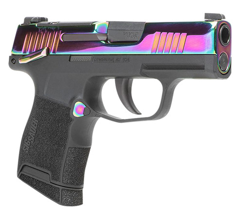Sig Sauer P365 Micro-Compact 380 ACP with Rainbow Titanium Optic Ready Slide and Black Steel Frame – Model 365380RBTMS