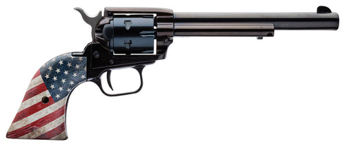 Heritage Manufacturing RR22B6USFLAG Rough Rider .22 LR 6-Shot Revolver with 6.50-Inch Black Oxide Barrel and US Flag Grips