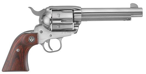 Ruger Vaquero Medium Frame .45 Colt Revolver with 4.62-Inch High Gloss Stainless Steel Barrel and Hardwood Grips (Part #5105)