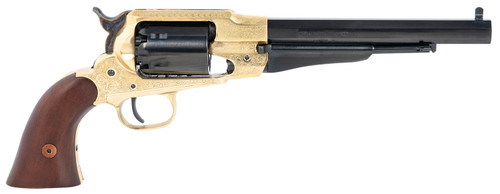 Pietta PF58BRE448 1858 .44 Caliber 8-Inch Blued Barrel Revolver with Engraved Brass Frame