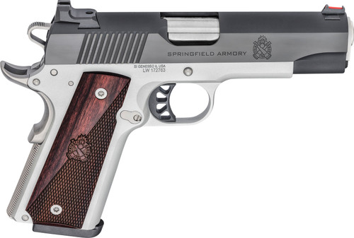 Springfield Armory PX9118L 1911 Ronin .45 ACP with 4.25-inch Barrel and Crossed Cannon Wood Grips
