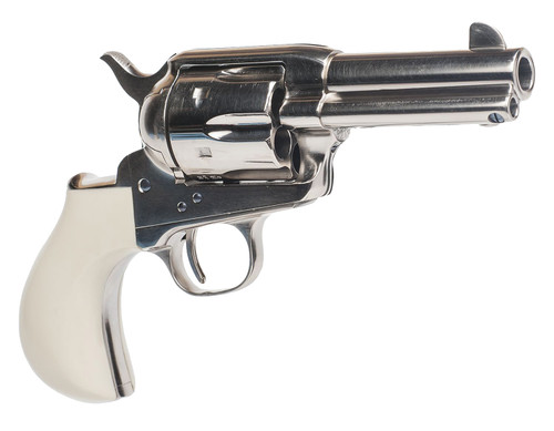 Cimarron CA346DOC Doc Holliday Thunderer Combo 45 Colt (LC) 6 Shot, 3.50" Nickel Barrel, Cylinder &amp; Frame, White Birds Head Grips w/"Doc Holliday" Engraved In The Backstrap