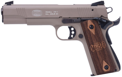 Mauser Rimfire 1911 .22 LR Pistol with 5-inch Barrel and Tan Aluminum Frame