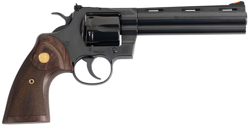 Colt Mfg Python Target .357 Magnum / .38 Special Revolver with 6-Inch Matte Black Barrel and Walnut Grips