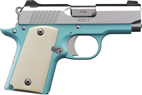 Kimber Micro 9 Bel Air NS 9mm Pistol with Ivory G-10 Grips and Blue Frame