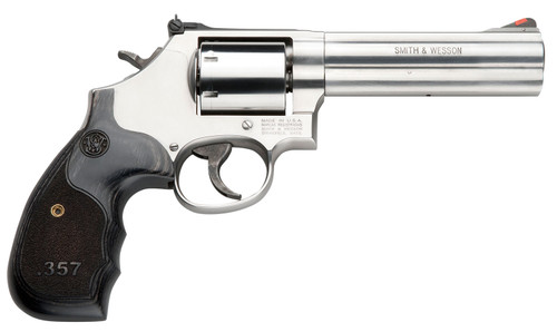 Smith & Wesson Model 686 Plus 38 Special +P Revolver with 7-Round Capacity and 5-Inch Satin Stainless Steel Barrel