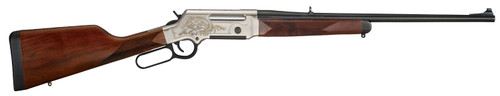 Henry H014D243 Long Ranger Deluxe .243 Win Lever-Action Rifle with Nickel-Plated Finish and Gold Inlays