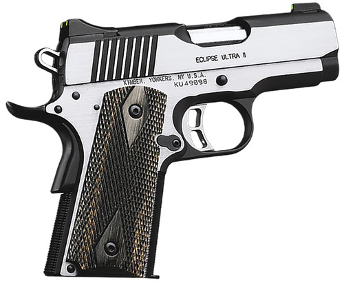 Kimber MFG Inc. Eclipse Ultra II .45 ACP 3-Inch Stainless Steel 7+1 Capacity Pistol with Gray/Black Double Diamond Laminate Grips
