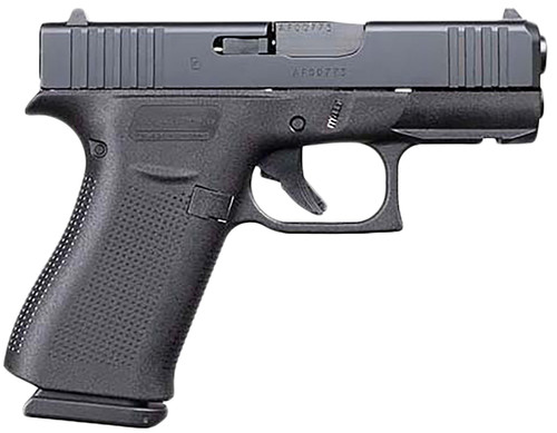 Glock G43X Sub-Compact 9mm Luger Pistol with Beavertail and Fixed Sights