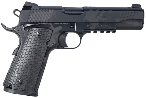 EAA Girsan MC1911S Untouchable Full Size 45 ACP 8+1 with Picatinny Rail and Black Camo Finish