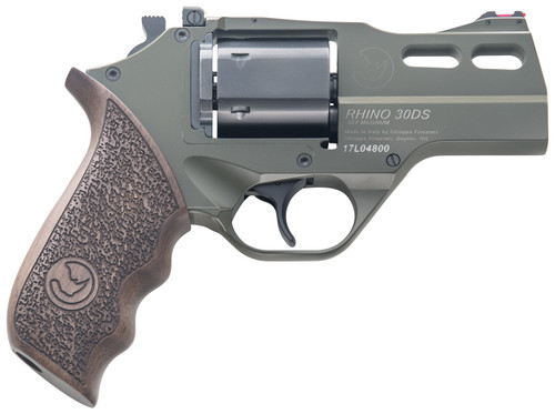 Chiappa Firearms Rhino 30DS Small Frame Revolver in .357 Magnum with Green Cerakote Finish and Walnut Grips