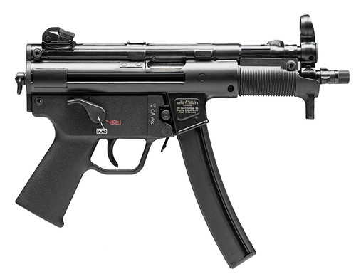 HK SP5K PDW 9mm Luger Semi-Auto Pistol with 5.83-inch Barrel, Black Polymer Grip, and 30+1 Capacity