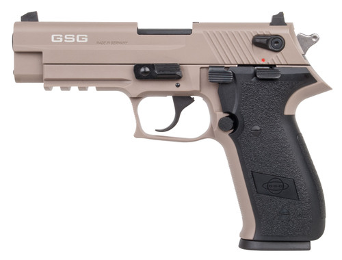 GSG German Sports Guns FireFly 22LR Pistol with 4-inch Barrel, Tan Steel Frame, and Adjustable Sights