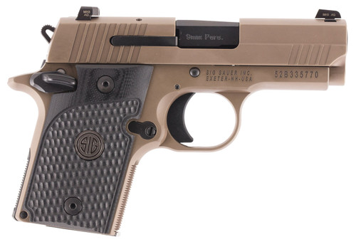 Sig Sauer P938 Micro-Compact Emperor Scorpion 9mm Luger Pistol with Flat Dark Earth Finish, 3.5-inch Barrel, 7+1 Capacity