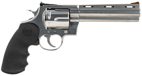 Colt Mfg ANACONDASP6RTS Anaconda .44 Mag 6-Inch Stainless Revolver with Recessed Target/Vent Rib Barrel and Hogue Rubber Grips