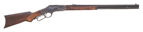 Cimarron 1873 Deluxe Rifle in 45 Colt with 24-inch Octagon Barrel, Stainless Steel Receiver, and Pistol Grip Walnut Stock