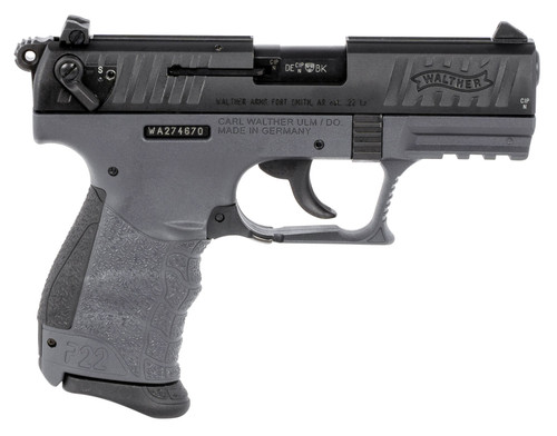 Walther Arms P22 5120365 .22 LR Semi-Automatic Pistol with Tungsten Gray Finish