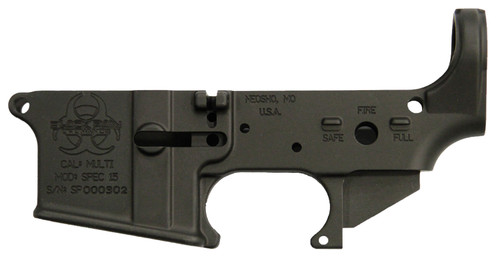 Black Rain BROSPEC15LR Spec15 Forged Lower Receiver for AR-Platform - Multi-Caliber, Black Anodized Aluminum
