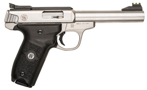 Smith & Wesson SW22 Victory Full Size Pistol with 5.5-inch Match Grade Barrel in Satin Stainless - 22 LR, 10+1 Capacity