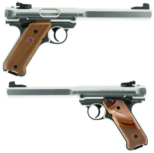 Ruger Mark IV Competition .22 LR Pistol with 6.88-inch Satin Stainless Bull Barrel and Optic-Ready Slide