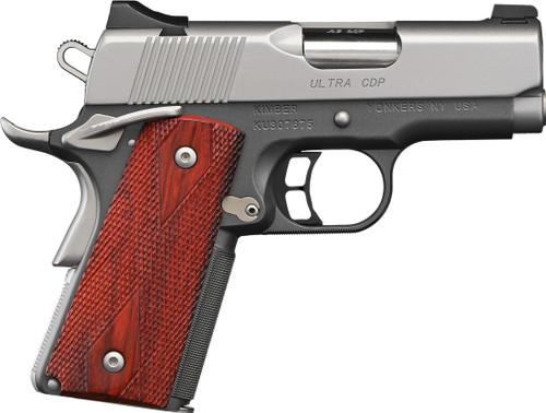 Kimber Ultra CDP 45 ACP Semi-Auto Pistol with Satin Silver KimPro II Finish and Rosewood Grips