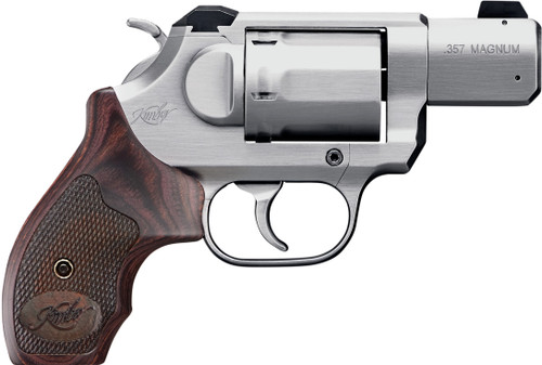 Kimber K6S .357 Magnum Revolver with Engraved Brush Stainless Finish and Walnut Boot Grip