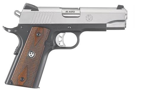 Ruger SR1911 45 ACP Stainless Steel Semi-Auto Pistol with 7+1 Capacity and Hardwood Grips