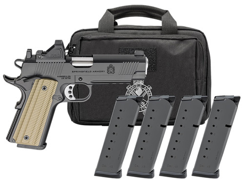 Springfield Armory 1911 Operator AOS .45 ACP Semi-Auto Pistol with Green VZ G10 Grips and Viridian RFX11 Green Dot Sight